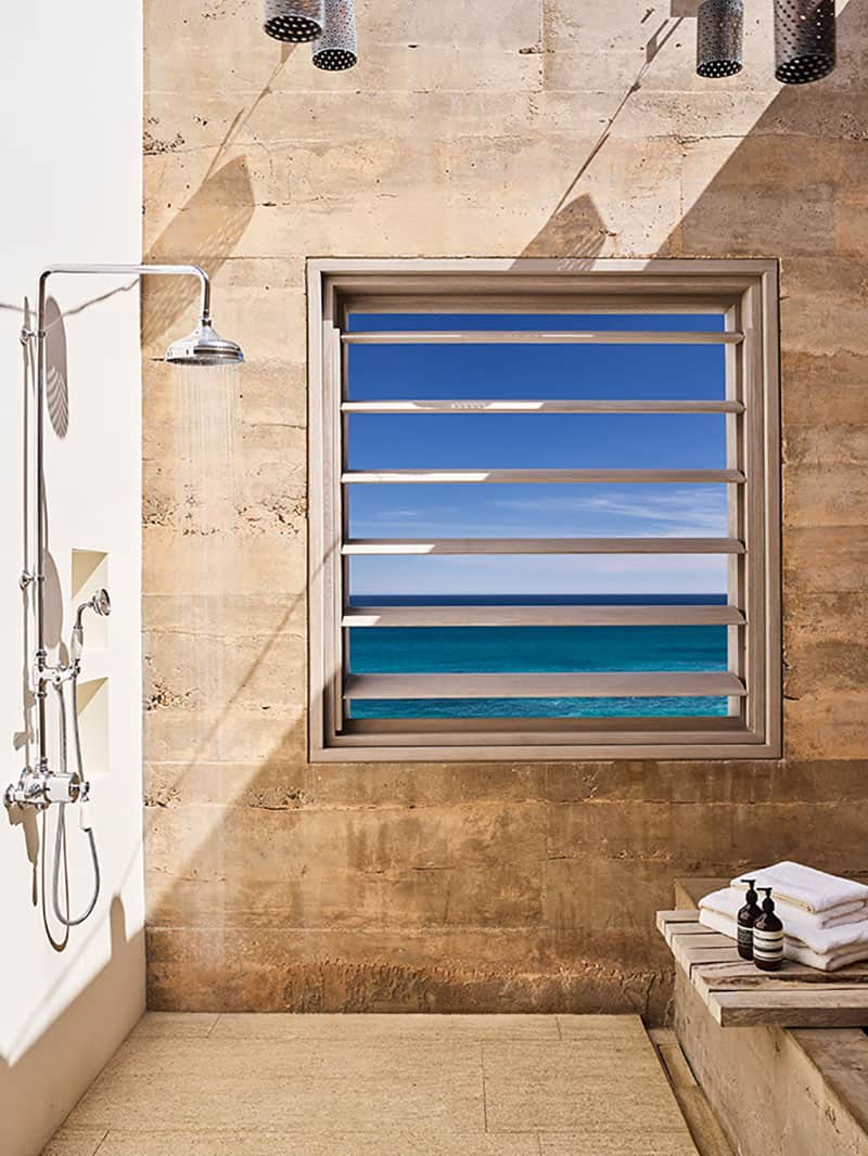In Baja, Mexico your shower isn't only seaside, but you've got a great al fresco view while getting clean from beach fun. #backyard inspiration via www.L-2-Design.com